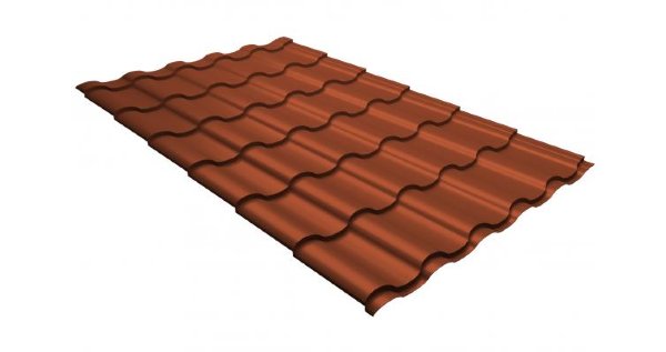 Металлочерепица кредо GL 0,5 GreenСoat Pural RR 750 кирпично-красный (RAL 8004 терракота) купить в Самаре
