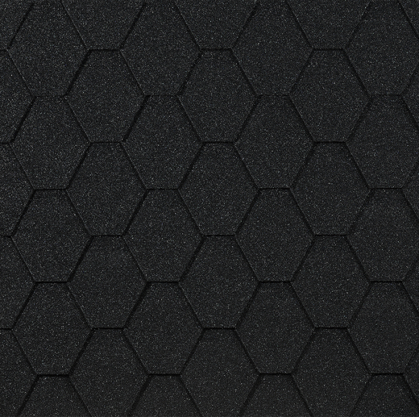 Гибкая черепица EURASIA Docke, Коллекция ШЕСТИГРАННИК Чёрный купить в Самаре