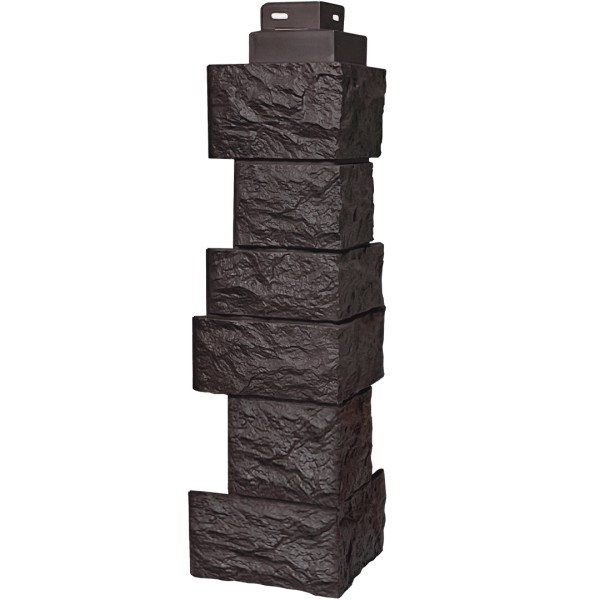 Цокольный сайдинг FineBer – Серия “Дикий камень”, Угол наружный, Коричневый купить в Самаре