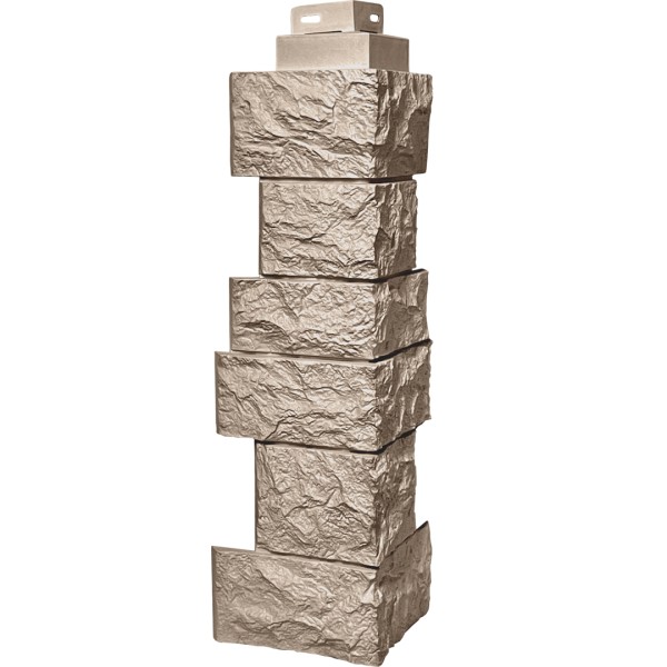 Цокольный сайдинг FineBer – Серия “Дикий камень”, Угол наружный, Песочный...  купить в Самаре