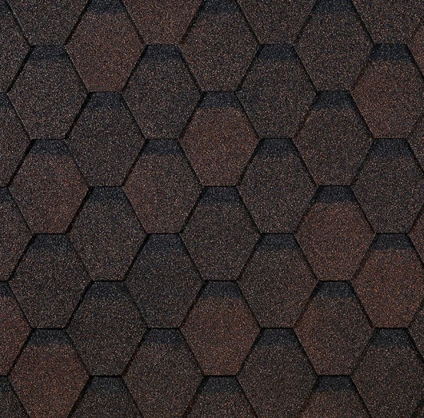 Гибкая черепица EURASIA Docke, Коллекция ШЕСТИГРАННИК Коричневый купить в Самаре