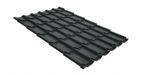 Металлочерепица классик GL 0,5 GreenCoat Pural Matt RR 23 темно-серый (RAL 7024 мокрый асфальт) купить в Самаре