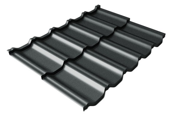 Металлочерепица модульная Квинта Uno Grand Line c 3D резом 0,5 GreenСoat Pural Matt RR2Н3 (RAL 7016 антрацитово-серый) купить в Самаре