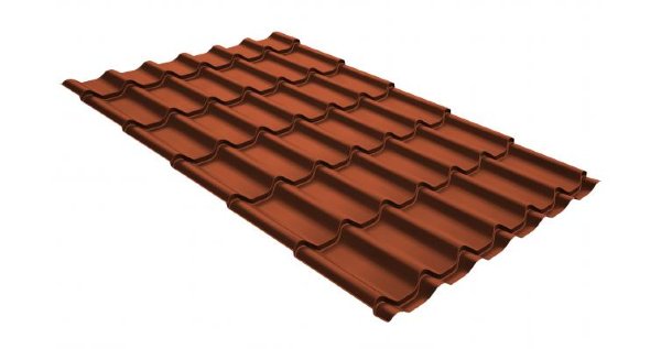 Металлочерепица классик GL 0,5 GreenCoat Pural RR 750 кирпично-красный (RAL 8004 терракота) купить в Самаре
