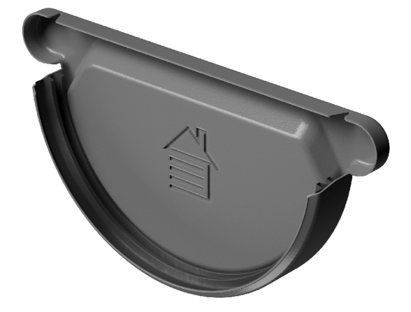 Заглушка желоба D125 Döcke STAL PREMIUM Графит, (RAL 7024) купить в Самаре
