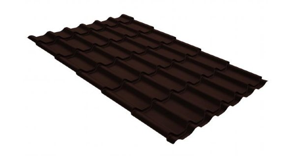 Металлочерепица классик GL 0,5 GreenCoat Pural RR 887 шоколадно-коричневый (RAL 8017 шоколад) купить в Самаре