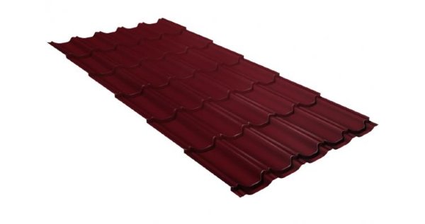 Металлочерепица квинта плюс GL 0,5 Satin RAL 3005 красное вино купить в Самаре