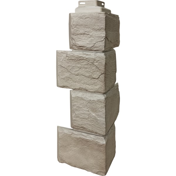 Цокольный сайдинг FineBer – Серия “Камень природный”, Угол наружный Песочный купить в Самаре