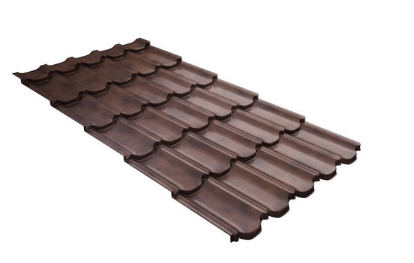 Металлочерепица квинта плюс с  3D резом 0,45 Safari Twincolor Brown купить в Самаре
