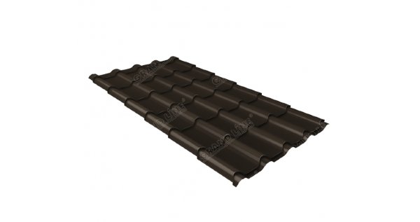 Металлочерепица камея GL 0,5 GreenCoat Pural matt RR 32 темно-коричневый (RAL 8019 серо-коричневый) купить в Самаре