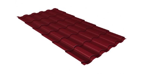 Металлочерепица кредо 0,5 Satin RAL 3005 красное вино купить в Самаре