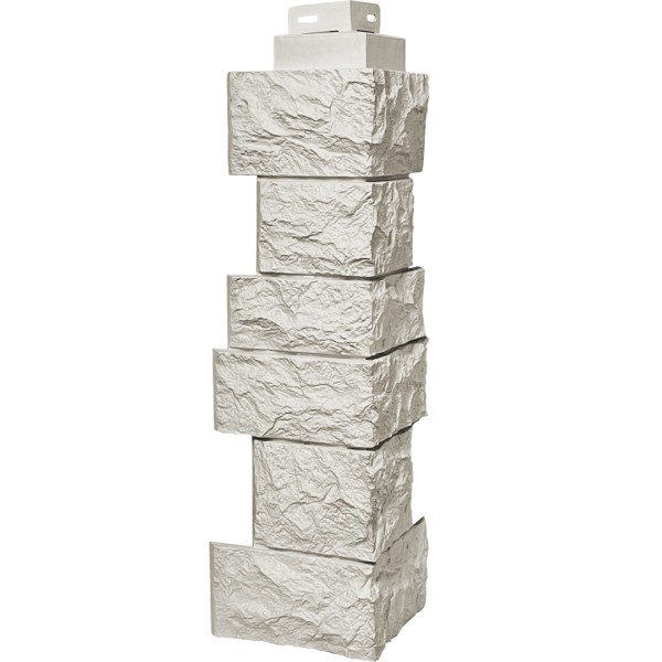 Цокольный сайдинг FineBer – Серия “Дикий камень”, Угол наружный, Жемчуг купить в Самаре