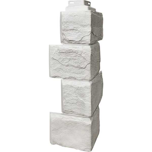 Цокольный сайдинг FineBer – Серия “Камень природный”, Угол наружный Жемчужный купить в Самаре