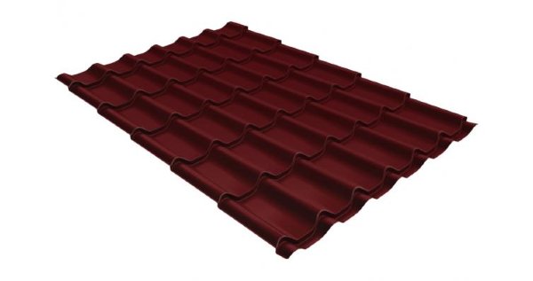 Металлочерепица классик GL 0,5 Quarzit lite RAL 3005 красное вино купить в Самаре