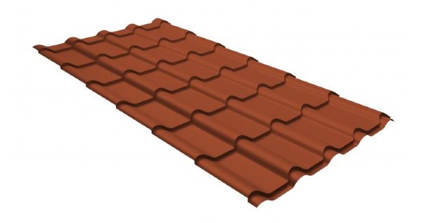 Металлочерепица камея GL 0,5 GreenCoat Pural RR 750 кирпично-красный (RAL 8004 терракота) купить в Самаре