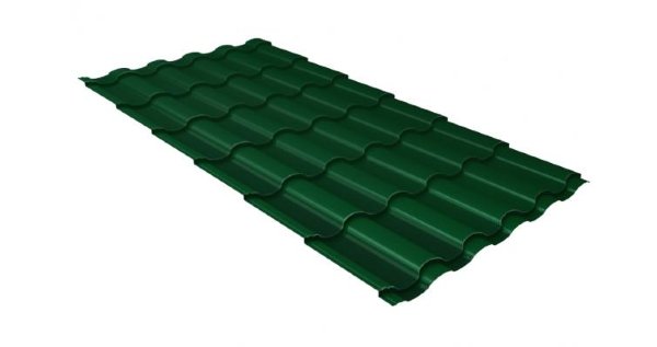 Металлочерепица кредо 0,5 Satin RAL 6005 зеленый мох купить в Самаре