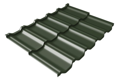 Металлочерепица модульная Квинта Uno Grand Line c 3D резом 0,5 GreenСoat Pural RR 11 темно-зеленый (RAL 6020 хромовая зелень) купить в Самаре