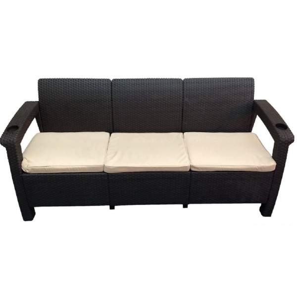 Трёхместный диван  Yalta Sofa 3 Seat венге купить в Самаре