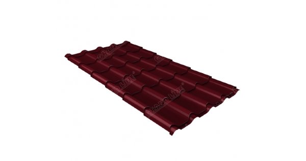 Металлочерепица камея 0,5 Satin RAL 3005 красное вино купить в Самаре