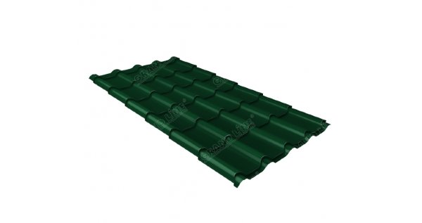 Металлочерепица камея 0,5 Satin RAL 6005 зеленый мох купить в Самаре