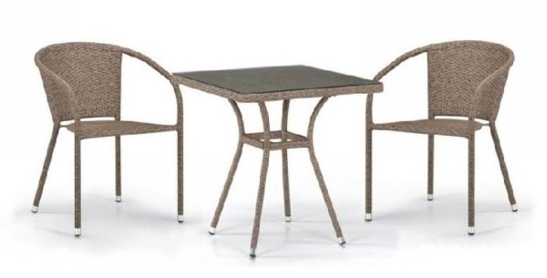 Комплект плетеной мебели AFINA из иск. ротанга T282BNT/Y137C-W56 Light Brown 2Pcs купить в Самаре