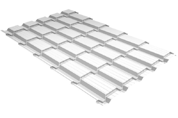 Металлочерепица GL квадро профи 0,5 Satin RAL 9003 сигнальный белый купить в Самаре