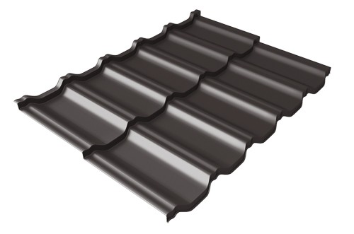 Металлочерепица модульная Квинта Uno Grand Line c 3D резом 0,5 Satin Мatt RR 32 темно-коричневый купить в Самаре