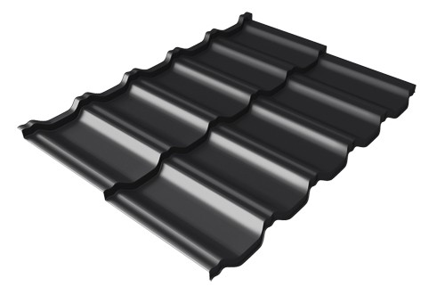 Металлочерепица модульная Квинта Uno Grand Line c 3D резом 0,5 Satin Мatt RAL 9005 черный купить в Самаре