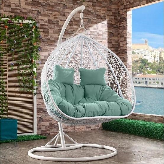Кресло Подвесное из искусственного ротанга AFM-109A White/Green купить в Самаре