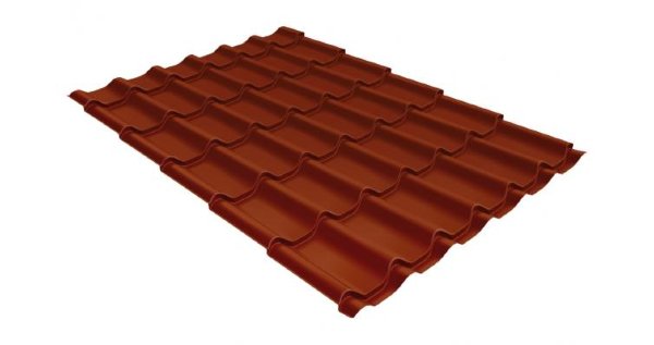 Металлочерепица классик GL 0,5 Velur20 RAL 8004 терракота купить в Самаре