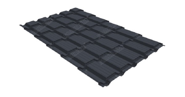 Металлочерепица GL квадро профи 0,5 Satin RAL 7024 мокрый асфальт купить в Самаре