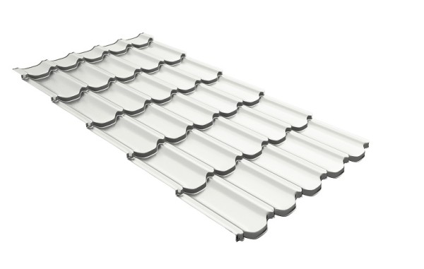 Металлочерепица квинта плюс с 3D резом 0,5 Satin RAL 9003 сигнальный белый купить в Самаре