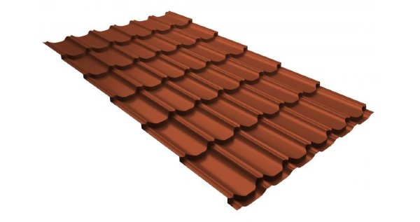 Металлочерепица квинта плюс 0,5 GreenCoat Pural RR 750 кирпично-красный (RAL 8004 терракота) купить в Самаре