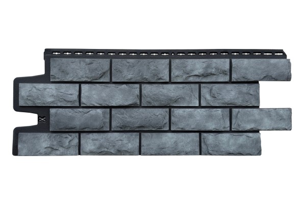 Фасадные панели Grand Line Колотый Камень Антрацит, Шов черный купить в Самаре